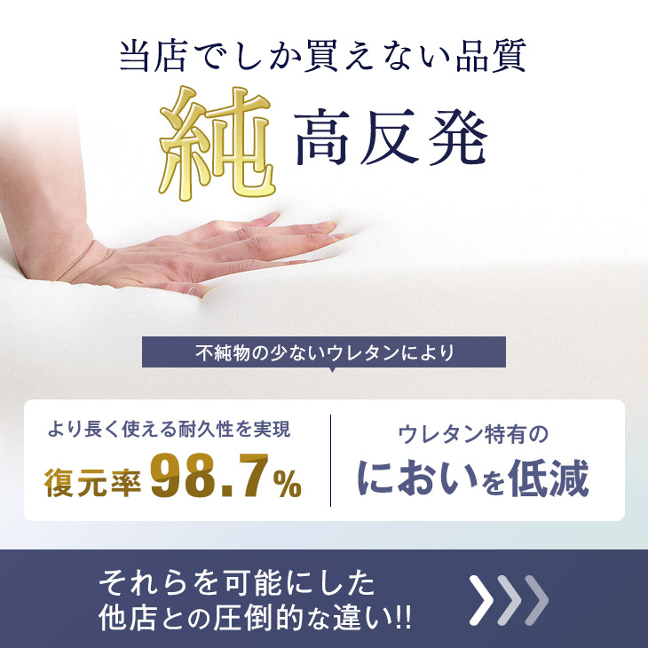 「純」高反発マットレス 3つ折り 厚さ10cm